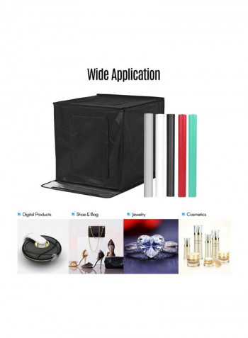 LED Photography Light Box 24x24x24inch Black/Red/Green
