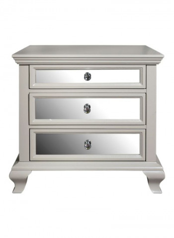 Washington 3-Drawer Nightstand Grey/Silver 65x45x65cm