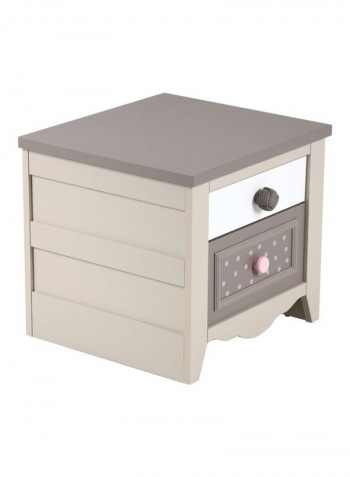 Wooden Night Stand Beige/Pink/White 53x48x48centimeter