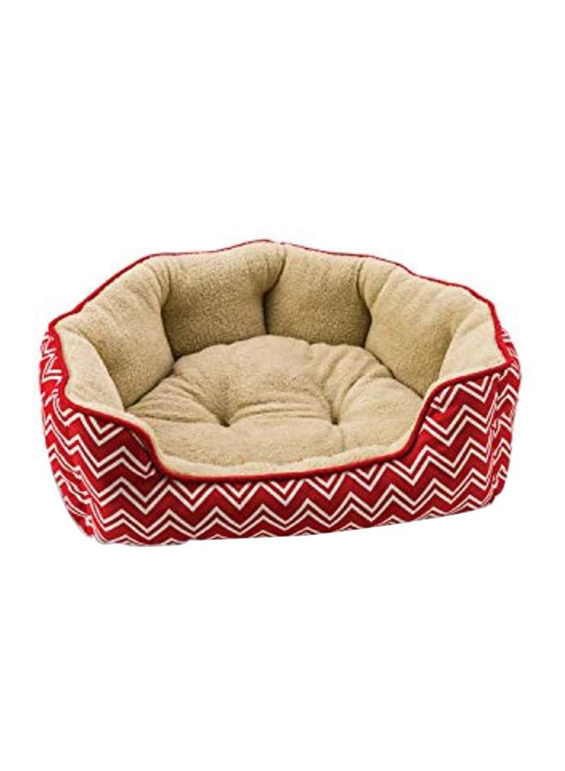 Scallop Faux Suede Lounger Red Chevron 24inch