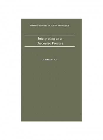 Interpreting As A Discourse Process Hardcover