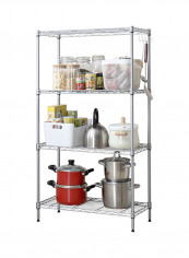 4-Tier Storage Shelves Silver 60x30x120cm reviews 4-Tier Storage Shelves Silver 60x30x120cm