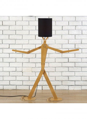 DIY Assembly Home Lighting Wooden Floor Lamp Black/Beige