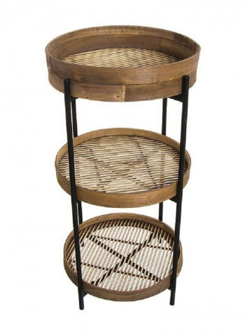 3-Layer Bamboo Side Table Brown 38 x 38 x 72cm