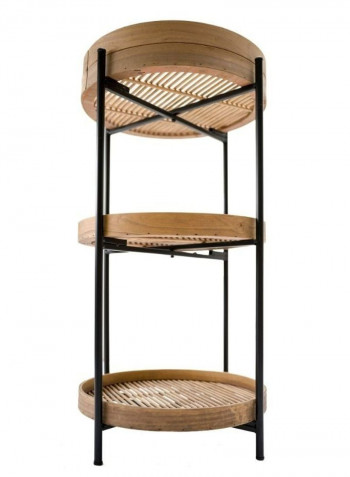 3-Layer Bamboo Side Table Brown 38 x 38 x 72cm