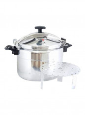 Aluminium Pressure Cooker With Rack Silver/Black 75L