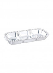 3-Section Pearled Server Silver/White 13inch reviews 3-Section Pearled Server Silver/White 13inch