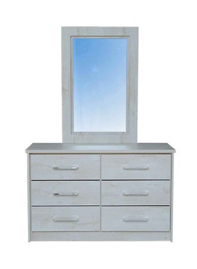 Athenas Dresser With Mirror White Wash/Maple