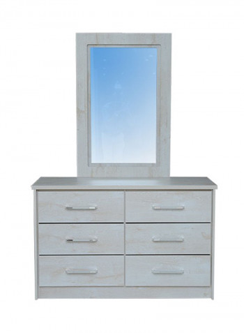 Athenas Dresser With Mirror White Wash/Maple
