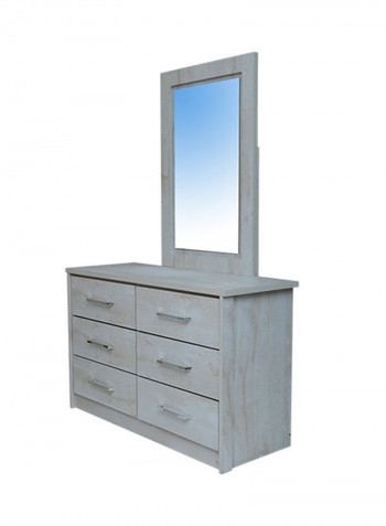 Athenas Dresser With Mirror White Wash/Maple