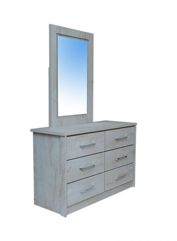 Athenas Dresser With Mirror White Wash/Maple