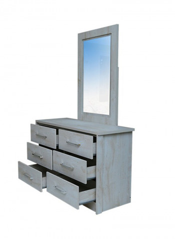 Athenas Dresser With Mirror White Wash/Maple