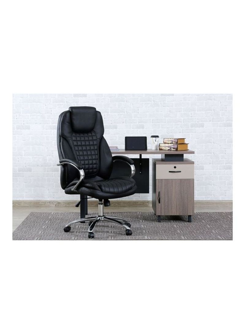 Adjustable Armrest Rotatable Office Chair Black/Silver