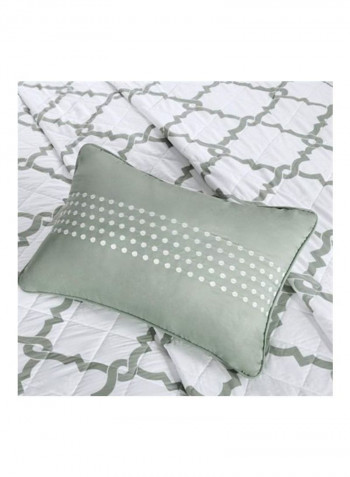 4-Piece Merritt Coverlet Set Polyester Grey/White Full/Queen