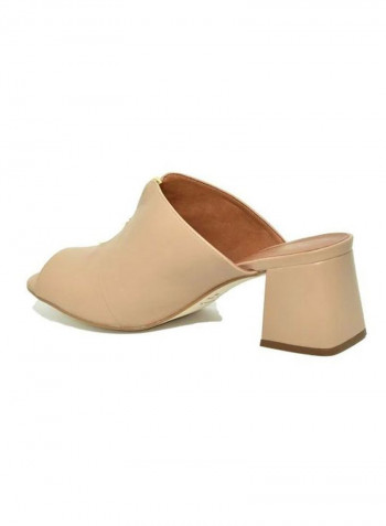 Peep Toe Dress Sandals Beige/Brown
