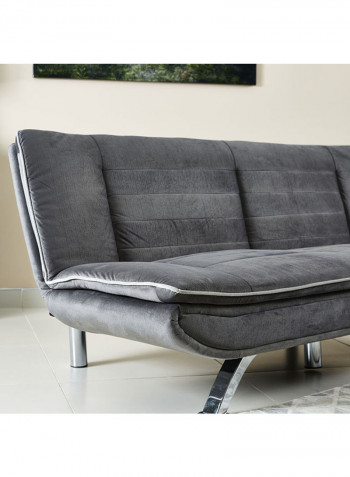 3-Seater Armless Sofa Bed Grey