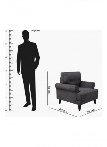 Ibiza 1-Seater Chair Grey 86x88cm