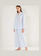 Casual Sleep Shirt And Pyjama Set Light Blue reviews Casual Sleep Shirt And Pyjama Set Light Blue