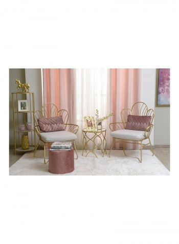 2-Piece Henjes Sofa Chair Gold 73x92x65cm