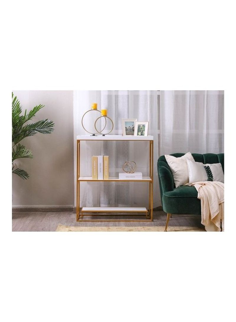 2-Shelf Cameo Display Rack Golden/White