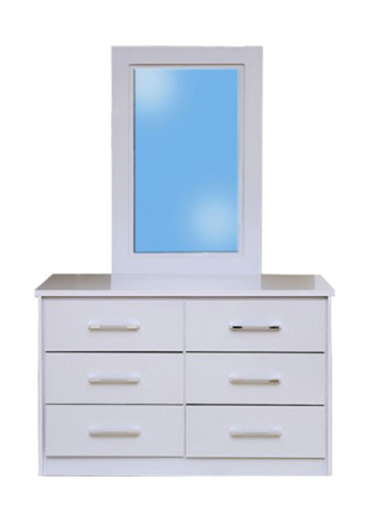 Kids Dresser With Mirror White 120x180x45centimeter