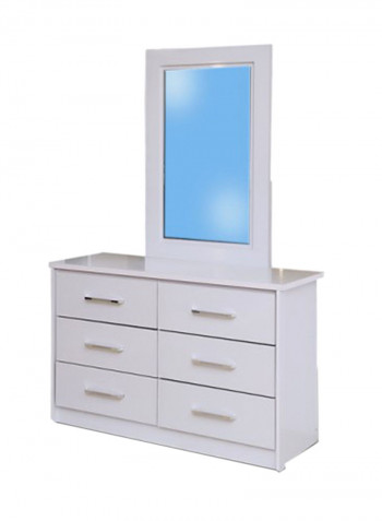 Kids Dresser With Mirror White 120x180x45centimeter