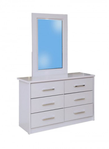 Kids Dresser With Mirror White 120x180x45centimeter