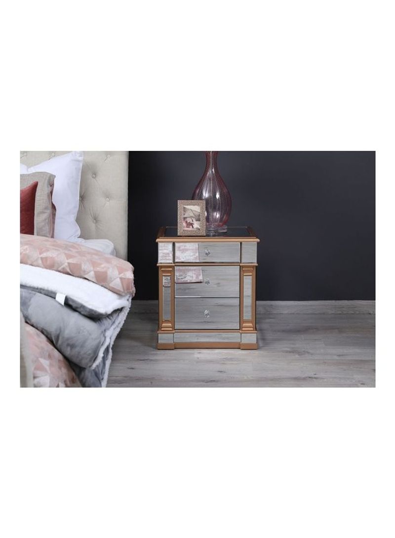 Scottish Collection Nightstand Silver/Gold 42x62x55cm