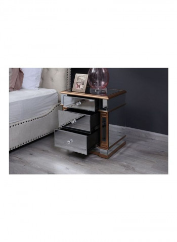 Scottish Collection Nightstand Silver/Gold 42x62x55cm