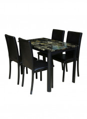 4 Seater Crawford Dining Set Black 71x76x111centimeter