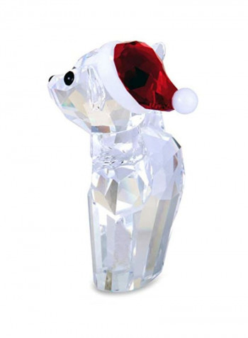Doe With Santa Hat Decorative Figure Clear/White/Red 1.875x1.625x1.125inch