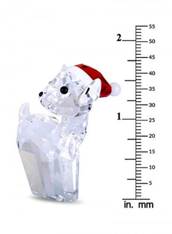 Doe With Santa Hat Decorative Figure Clear/White/Red 1.875x1.625x1.125inch