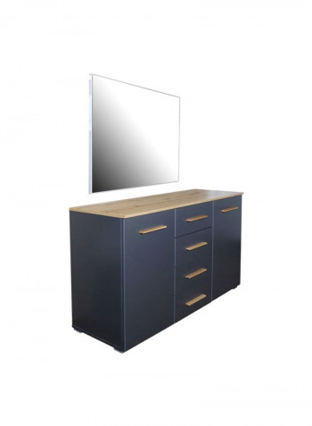 Josselin Wooden Dresser With Mirror Blue/Brown 140x42x81cm