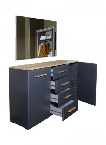 Josselin Wooden Dresser With Mirror Blue/Brown 140x42x81cm