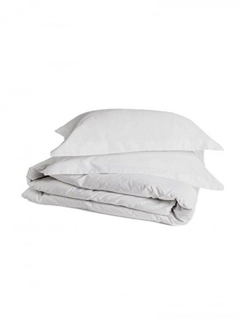 3-Piece Cotton Duvet Cover Set White King