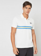 Shorts Sleeves Striped Polo White/Blue/Yellow