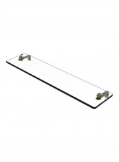 Vanity Beveled Edges Glass Shelf Clear/Silver 22inch