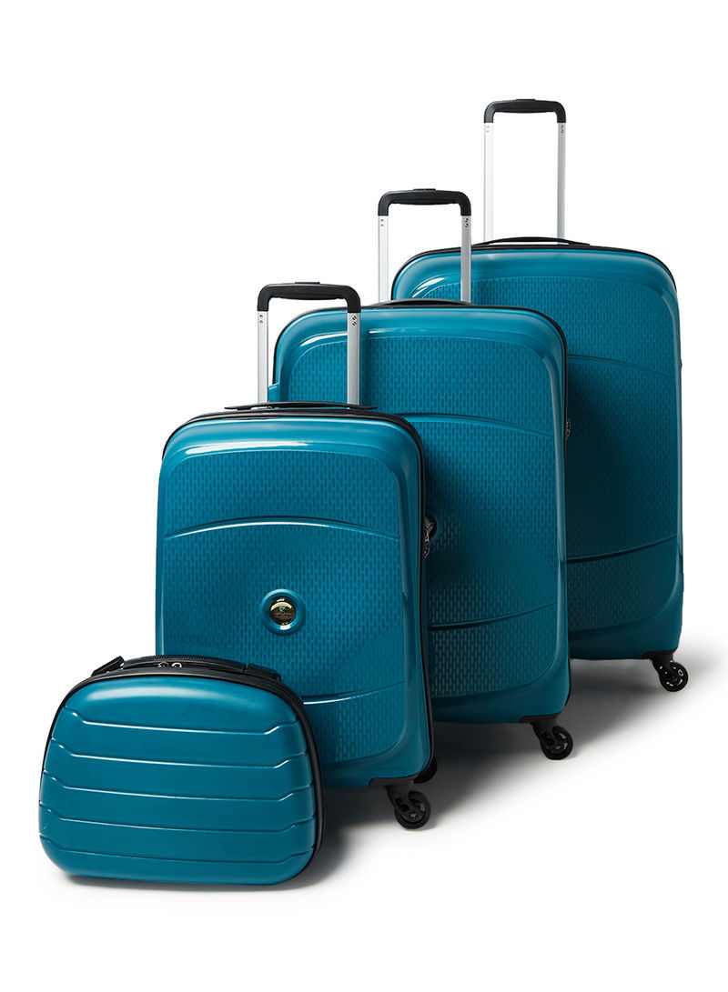 4 Piece Hardside Luggage Travel Trolley Bag Set Light Blue