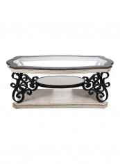 Brooklyn Wooden Coffee Table Black/White/Brown 133x82x52centimeter