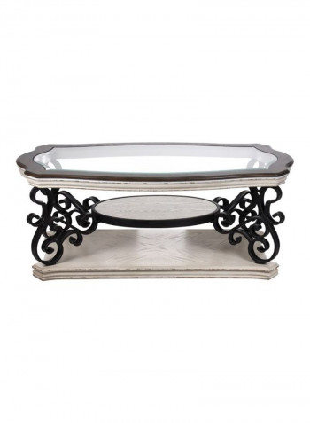 Brooklyn Wooden Coffee Table Black/White/Brown 133x82x52centimeter
