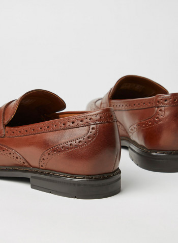 Banbury Leather Slip-On Shoes Brown