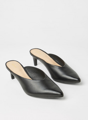 Genoa55 Leather Mule Black