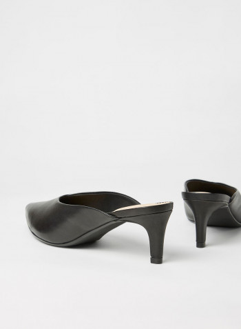Genoa55 Leather Mule Black