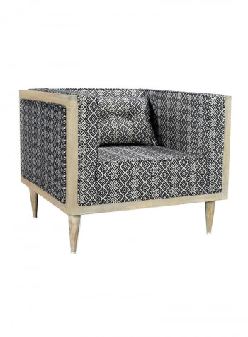 Jinksa 1-Seater Sofa Grey/Black 92x75x90centimeter