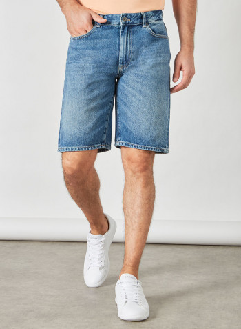 Slim Fit Bermuda Shorts Blue