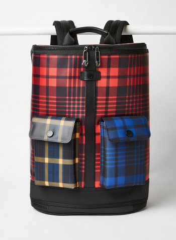 Tartan Structured Backpack Multicolor