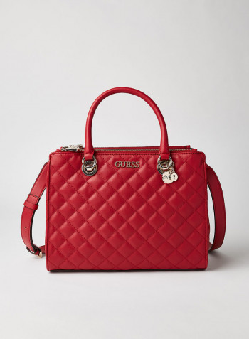 Illy Status Quilted Satchel Maroon