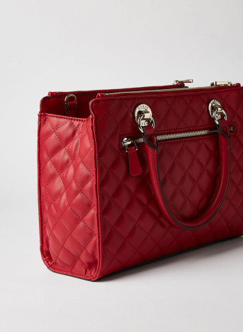 Illy Status Quilted Satchel Maroon