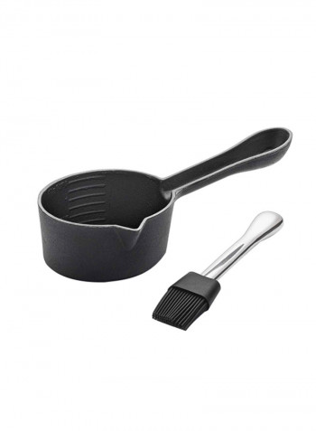 Sauce Pot with Nesting Brush Black
