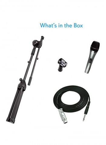 Dynamic Microphone And Tripod Stand PMKSM20 Black
